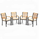 63 Inch Outdoor Dining Table & Set of 4 Patio Dining Chairs by LJGDeals