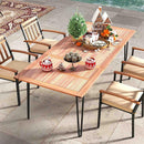63 Inch Outdoor Dining Table & Set of 4 Patio Dining Chairs by LJGDeals