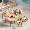 63 Inch Outdoor Dining Table & Set of 4 Patio Dining Chairs by LJGDeals