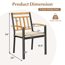 63 Inch Outdoor Dining Table & Set of 4 Patio Dining Chairs