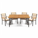 63 Inch Outdoor Dining Table & Set of 4 Patio Dining Chairs by LJGDeals