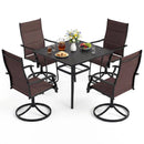 5 Pieces Outdoor Dining Set with 4 Swivel Chairs and 36 Inch Square Patio Table by LJGDeals