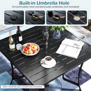 5 Pieces Outdoor Dining Set with 4 Swivel Chairs and 36 Inch Square Patio Table by LJGDeals