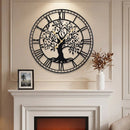 Large Wall Clock 27 Inch Tree of Life Big Metal Wall Clock-Black by LJGDeals