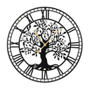 Large Wall Clock 27 Inch Tree of Life Big Metal Wall Clock-Black by LJGDeals