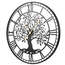 Large Wall Clock 27 Inch Tree of Life Big Metal Wall Clock-Black by LJGDeals