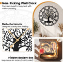 Large Wall Clock 27 Inch Tree of Life Big Metal Wall Clock-Black