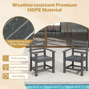 7 Pieces Outdoor Dining Table Set for 6 People 67 Inch HDPE Patio Rectangle Table and 6 Armchairs by LJGDeals