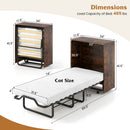3-Piece Space-Saving Living Room with Teddy Sofa Display Bookshelf & Foldable Murphy Bed