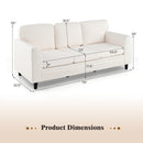 3-Piece Space-Saving Living Room with Teddy Sofa Display Bookshelf & Foldable Murphy Bed