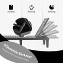 3-Piece Outdoor Adjustable Chaise Lounge Set with 2 Recliners and 1 Side Table for Garden Backyard by LJGDeals