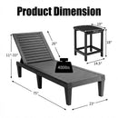 3-Piece Outdoor Adjustable Chaise Lounge Set with 2 Recliners and 1 Side Table for Garden Backyard by LJGDeals