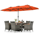 8-Piece Patio Dining Set with Double-Sided Market Umbrella by LJGDeals