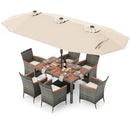 8-Piece Patio Dining Set with Double-Sided Market Umbrella by DirectDeals