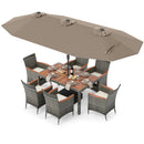 8-Piece Patio Dining Set with Double-Sided Market Umbrella by LJGDeals