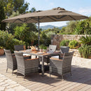 8-Piece Patio Dining Set with Double-Sided Market Umbrella by DirectDeals