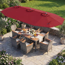 8-Piece Patio Dining Set with Double-Sided Market Umbrella by LJGDeals