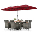 8-Piece Patio Dining Set with Double-Sided Market Umbrella by LJGDeals