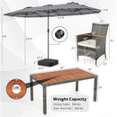 8-Piece Patio Dining Set with Double-Sided Market Umbrella by LJGDeals