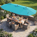 8-Piece Patio Dining Set with Double-Sided Market Umbrella by LJGDeals