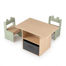 Wooden Kids Table and Chairs Set with 2 Open Compartments by LJGDeals
