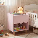 Toddler Scalloped Side Table with Wide Top & Open Compartment by LJGDeals