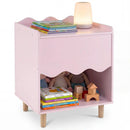 Toddler Scalloped Side Table with Wide Top & Open Compartment by DirectDeals