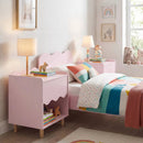 Toddler Scalloped Side Table with Wide Top & Open Compartment by LJGDeals