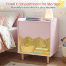 Toddler Scalloped Side Table with Wide Top & Open Compartment by DirectDeals