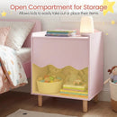 Toddler Scalloped Side Table with Wide Top & Open Compartment by LJGDeals