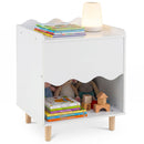Toddler Scalloped Side Table with Wide Top & Open Compartment by DirectDeals