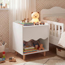 Toddler Scalloped Side Table with Wide Top & Open Compartment by LJGDeals