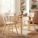 3 Piece Dining Table Set with 2 Padded Dining Chairs and Rubber Wood Table by DirectDeals