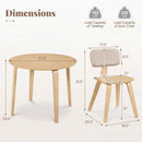 3 Piece Dining Table Set with 2 Padded Dining Chairs and Rubber Wood Table by DirectDeals