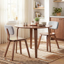 3 Piece Dining Table Set with 2 Padded Dining Chairs and Rubber Wood Table by DirectDeals
