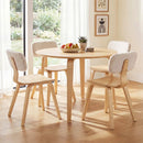 5 Piece Dining Table Set with 4 Padded Dining Chairs and Rubber Wood Table by LJGDeals