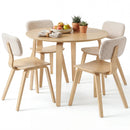 5 Piece Dining Table Set with 4 Padded Dining Chairs and Rubber Wood Table by DirectDeals