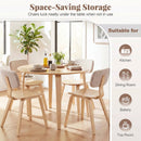 5 Piece Dining Table Set with 4 Padded Dining Chairs and Rubber Wood Table by DirectDeals