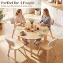 5 Piece Dining Table Set with 4 Padded Dining Chairs and Rubber Wood Table by DirectDeals