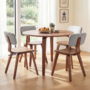 5 Piece Dining Table Set with 4 Padded Dining Chairs and Rubber Wood Table by LJGDeals
