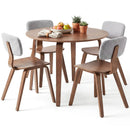 5 Piece Dining Table Set with 4 Padded Dining Chairs and Rubber Wood Table by LJGDeals