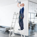 15 Feet Folding Aluminum Ladder with Safe Locking Hinge by DirectDeals