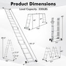 15 Feet Folding Aluminum Ladder with Safe Locking Hinge by DirectDeals