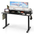 Electric Height Adjustable Standing Desk and Drafting Chair Set with Storage Drawers by LJGDeals