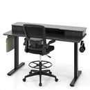 Electric Height Adjustable Standing Desk and Drafting Chair Set with Storage Drawers by LJGDeals