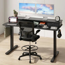 Electric Height Adjustable Standing Desk and Drafting Chair Set with Storage Drawers by LJGDeals