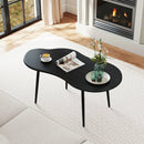 Cloud Shape Coffee Table 39.5 inch Irregular Center Table with Metal Frame by DirectDeals