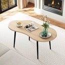 Cloud Shape Coffee Table 39.5 inch Irregular Center Table with Metal Frame by DirectDeals