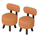 Small Footrest Stools Set of 2 Round Ottoman with Backrest by LJGDeals