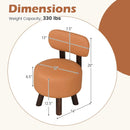 Small Footrest Stools Set of 2 Round Ottoman with Backrest by LJGDeals